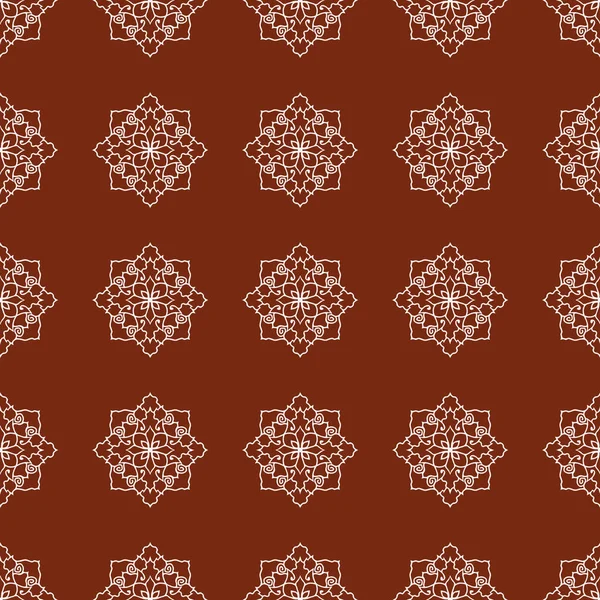 用于服装 包装材料 蜡染的传统泰式几何褐色图案 — 图库矢量图片