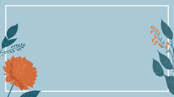 Декоративная Фоновая Иллюстрация Цветов Листьев Открытка Поздравительная Открытка Презентация — стоковый вектор