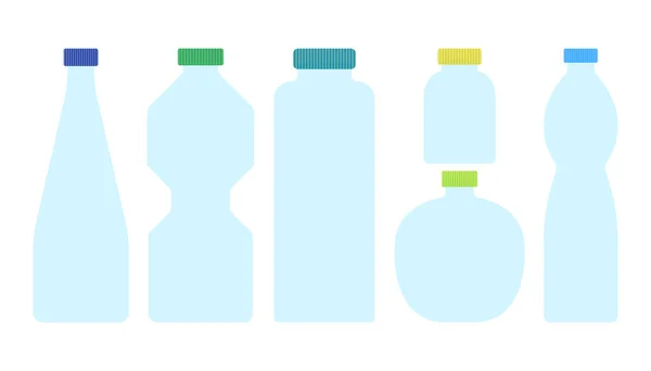 Set Various Shapes Bottles — Stock Vector
