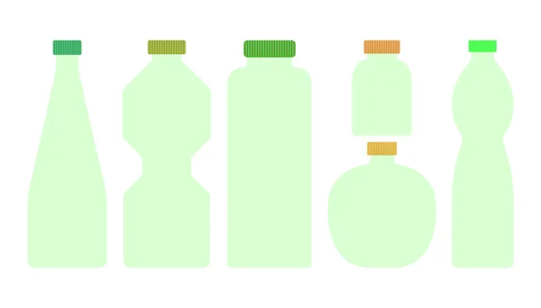Set Varie Forme Bottiglie — Vettoriale Stock