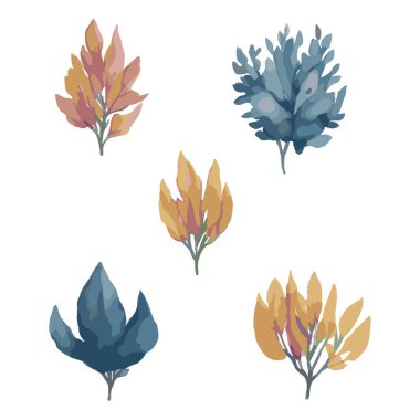 Beyaz arkaplanda vektör eli çizilmiş suluboya çizimi.