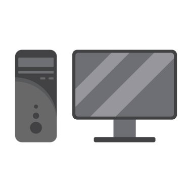 beyaz arkaplanda düz bilgisayar masaüstü çizimi, buzdolabı klipsi sanatı, 