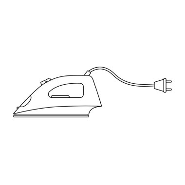 Beyaz arkaplan karalaması üzerindeki elektrikli demir ana hatları çizimi