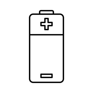 beyaz arkaplan karalamasında pil çizimi