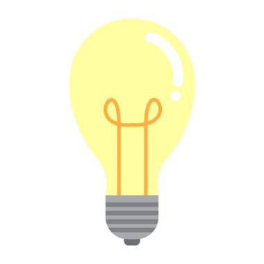 Beyaz arkaplanda düz ampul çizimi, buzdolabı klipsi sanatı, 