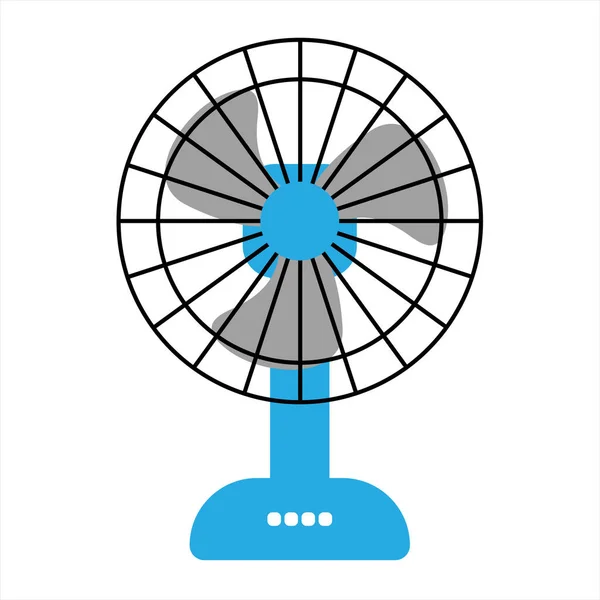 Platte Elektrische Ventilator Illustratie Witte Achtergrond Koelkast Clip Art — Stockvector