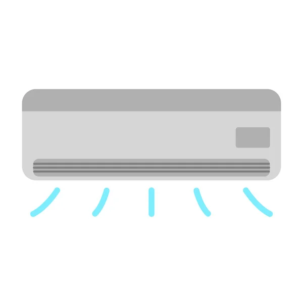Ploché Klimatizace Ilustrace Bílém Pozadí Chladnička Klip Art — Stockový vektor