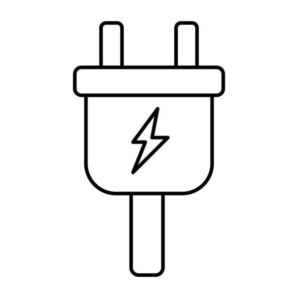 Plug Outline Illustration Auf Weißem Hintergrund Doodle — Stockvektor