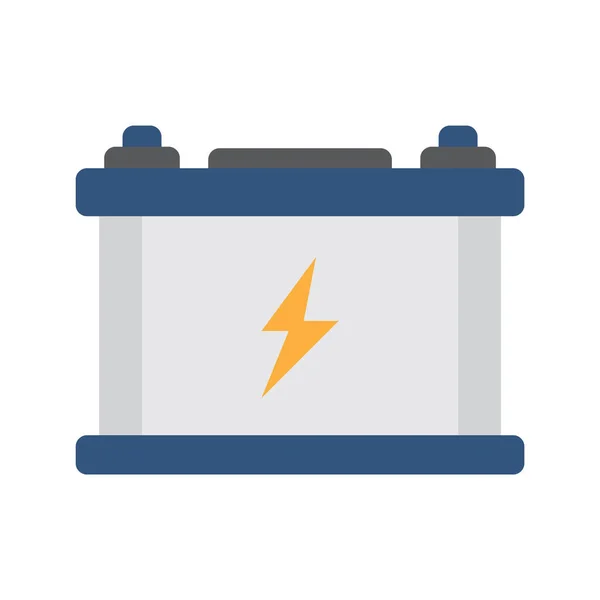 Flache Autobatterie Illustration Auf Weißem Hintergrund Kühlschrank Clip Art — Stockvektor