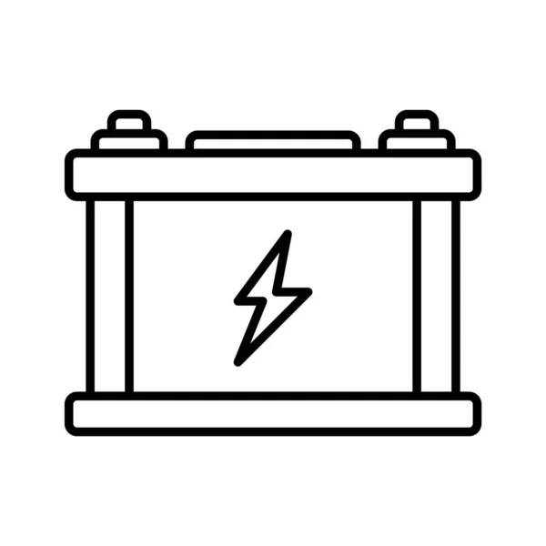 Car Battery Outline Illustration White Background Doodle — Stock Vector