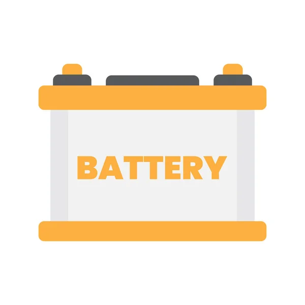 Flat Car Battery Illustration White Background Refrigerator Clip Art — Stock Vector