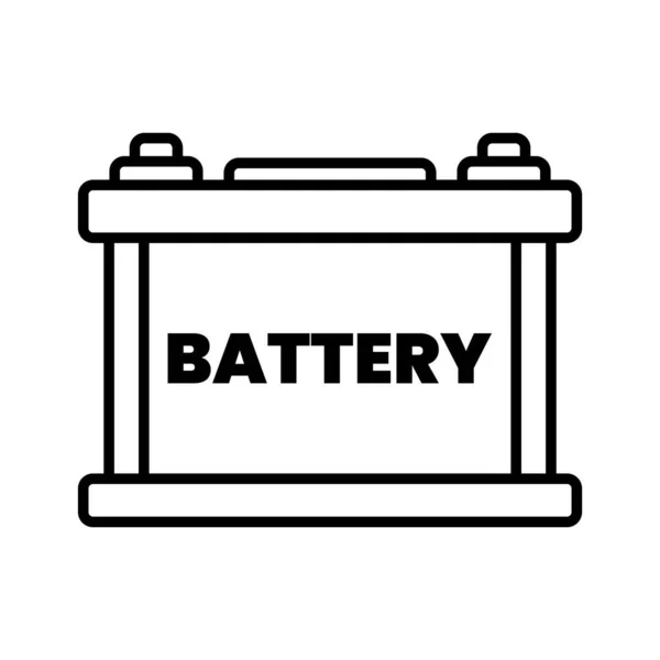 Autobatterie Umriss Illustration Auf Weißem Hintergrund Doodle — Stockvektor