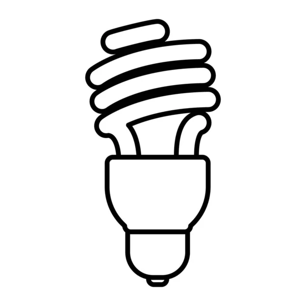 Illustration Contour Ampoule Sur Fond Blanc Doodle — Image vectorielle