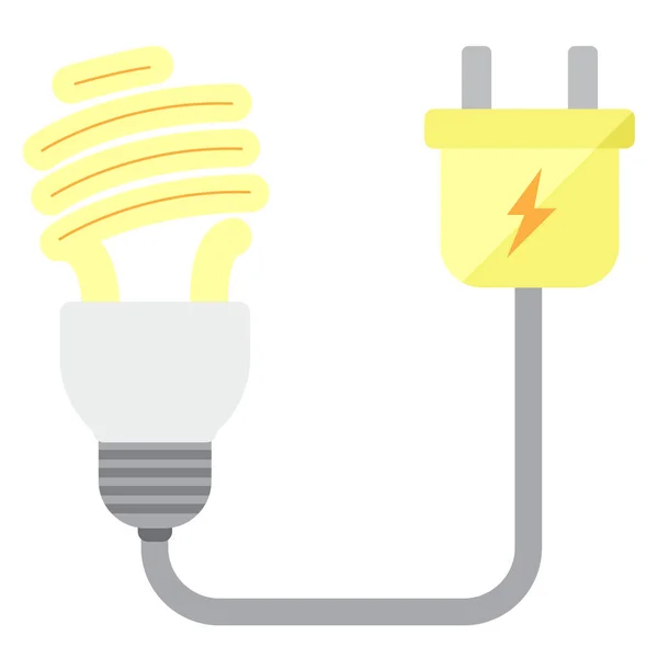 Flat Light Bulb Plug Illustration White Background Refrigerator Clip Art — Stock Vector