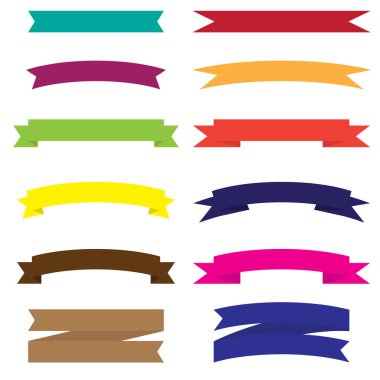 Set of colorful and shapes ribbon banners vector illustration clipart