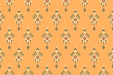 Geometrik etnik oryantal desen geleneksel giysi, kumaş, giysi, arka plan, duvar kağıdı, ambalaj, batik tasarımı. Örgü, pikselin deseni, nakış tarzı..