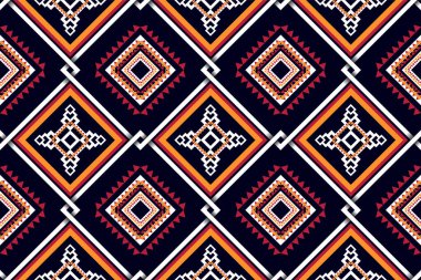 Geometric ethnic oriental seamless pattern traditional Design for fabric,carpet,clothing,background,wallpaper,wrapping,Vector illustration.aztec embroidery style. clipart