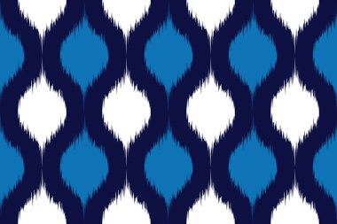 Kabilede kusursuz Kasuri deseni, halk nakışı. Etnik soyut ikat sanatı. Geometrik sanat süsü baskısı. Kumaş, giysi, halı, duvar kağıdı, ambalaj, kapak, arkaplan için tasarım