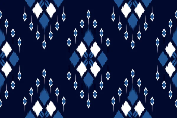 Kabilede kusursuz Kasuri deseni, halk nakışı. Etnik soyut ikat sanatı. Geometrik sanat süsü baskısı. Kumaş, giysi, halı, duvar kağıdı, ambalaj, kapak, arkaplan için tasarım