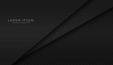 Modern altıgen siyah malzeme dokusu siyah kağıt ile örtülmüş