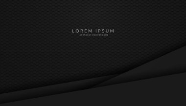 Modern altıgen siyah malzeme dokusu siyah kağıt ile örtülmüş