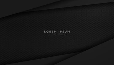 Modern altıgen siyah malzeme dokusu siyah kağıt ile örtülmüş