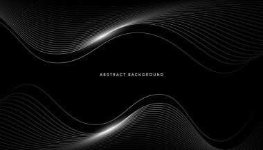 Beyaz eğrili siyah soyut arkaplan