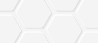 3B altıgen şekilli beyaz soyut minimalist arkaplan