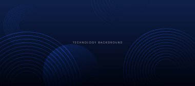 Daire çizgileri olan mavi teknoloji. Gelecekçi modern tasarım