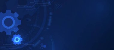 Teçhizatlı mavi teknoloji arkaplanı