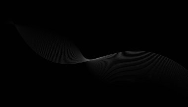 Beyaz eğrili siyah soyut arkaplan