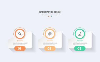 3 adım ticari bilgi grafikleri şablonu
