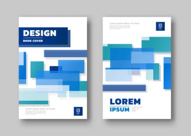 Yıllık rapor için kitap kapağı şablonu. Mavi soyut arkaplan kitabı.
