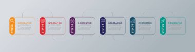 Simgeli 6 Adım Akış Çizelgesi Bilgisel Sancak Şablonu