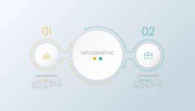 Infographic tasarım şablonu. iş simgesi 2 adım