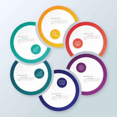 Sunum için bilgi çemberi şekil elementleri