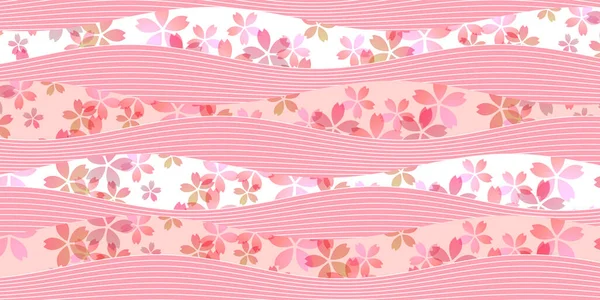 Sakura Japonais Motif Vague Fond — Image vectorielle