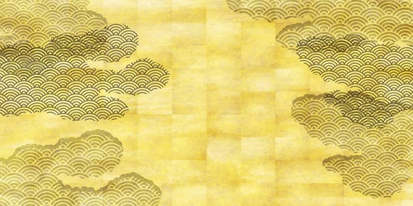 Море Облаков Японские Узоры Фон — стоковый вектор
