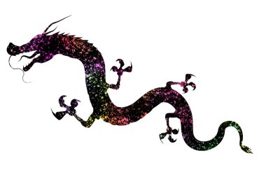 ejderha Yeni Yıl kartı Çin Zodyak Arkaplanı
