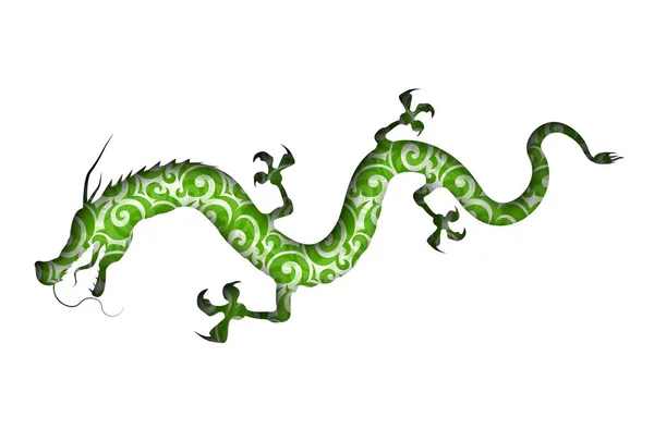 Новогодняя Открытка Дракона Китайская Икона Зодиака — стоковый вектор