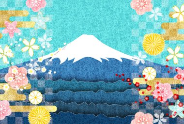 Fuji Sakura Japon Deseni Arkaplanı