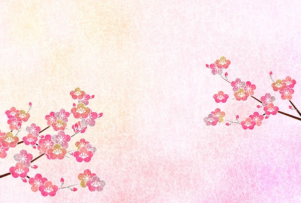 Patrón Japonés Nengajo Ume Fondo Flores — Archivo Imágenes Vectoriales