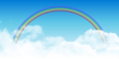 mavi gökyüzü bulutu gökkuşağı arkaplanı