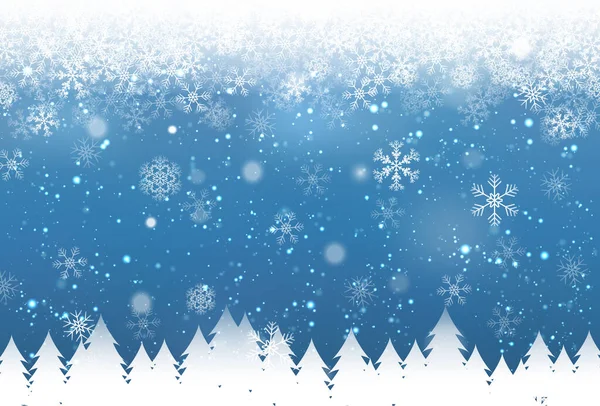 Navidad Nieve Paisaje Invierno Fondo — Vector de stock