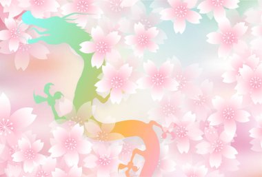 ejderha Yeni Yıl kartı Çin Zodyak Arkaplanı