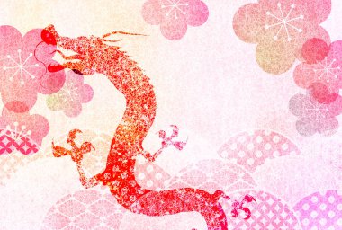 dragon New Year's card Chinese zodiac Background clipart