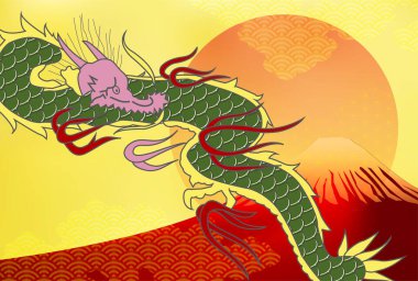 ejderha Yeni Yıl kart arkaplanı