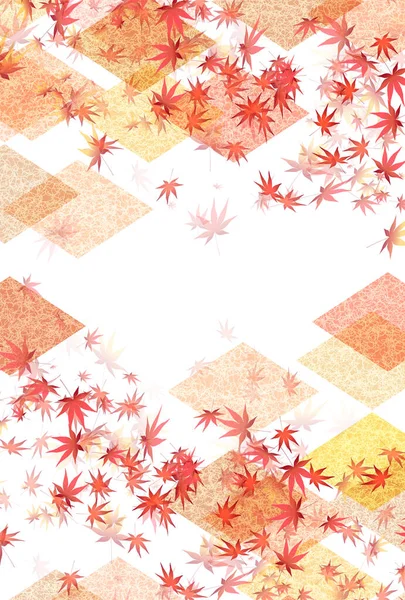 Herfst Bladeren Japanse Patroon Achtergrond — Stockvector