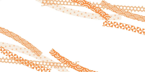 Autumn Japanese Pattern Obi Background — Stock Vector
