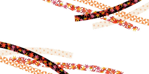 Autumn Leaves Japanese Pattern Background — Stock Vector